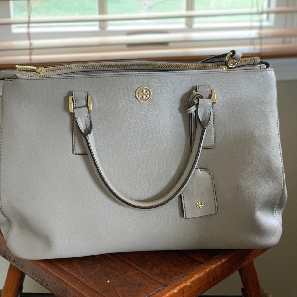 Tory Burch Saffiano Robinson Double ZIP Tote